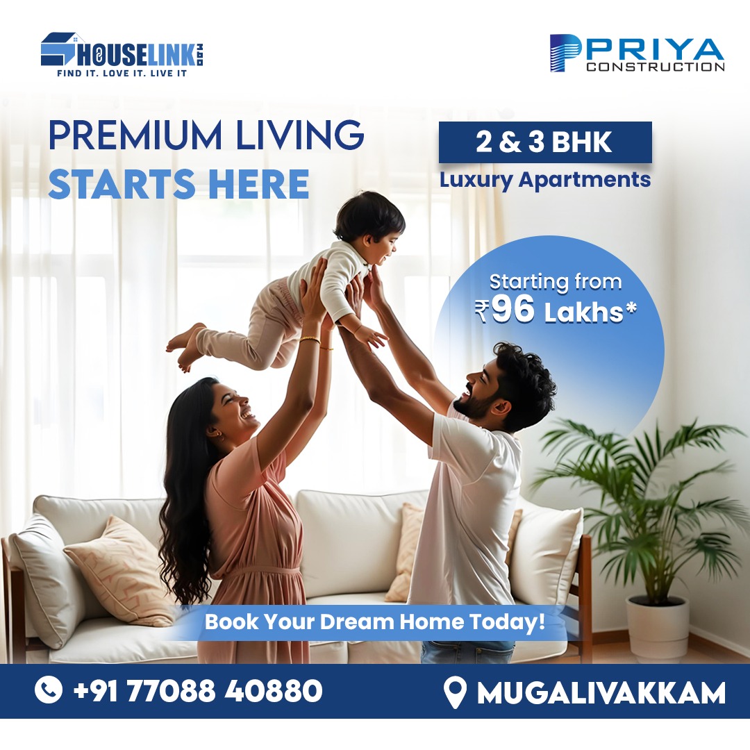 Premium 2 & 3 BHK Apartments in Mugaliavakkam – Starting ₹96 Lakhs